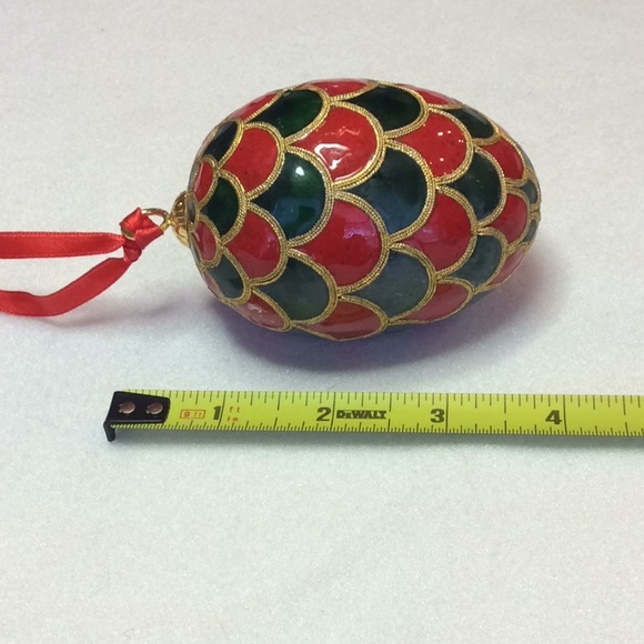 FINAL SALE PRICE Dillard’s Cloisonné Pine Cone Ornament w/Red Box - Picture 5 of 8